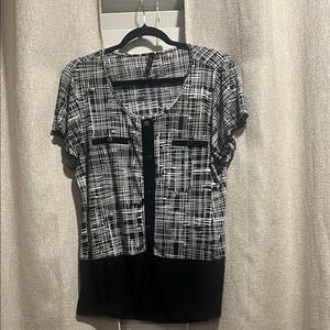 Chic Black and White Women's Blouse